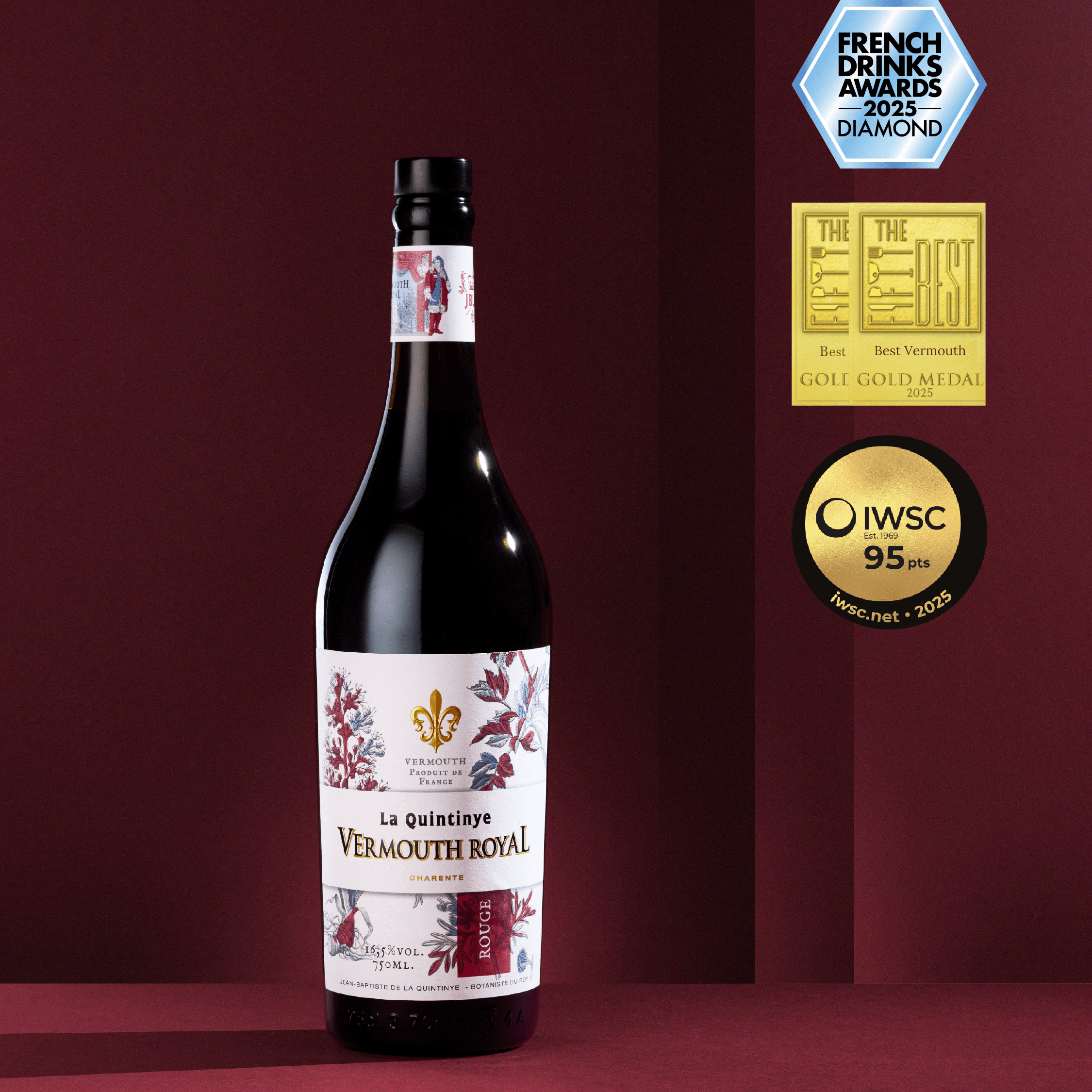 La Quintinye Vermouth Royal Rouge - 75cl Vermouth Maison Villevert