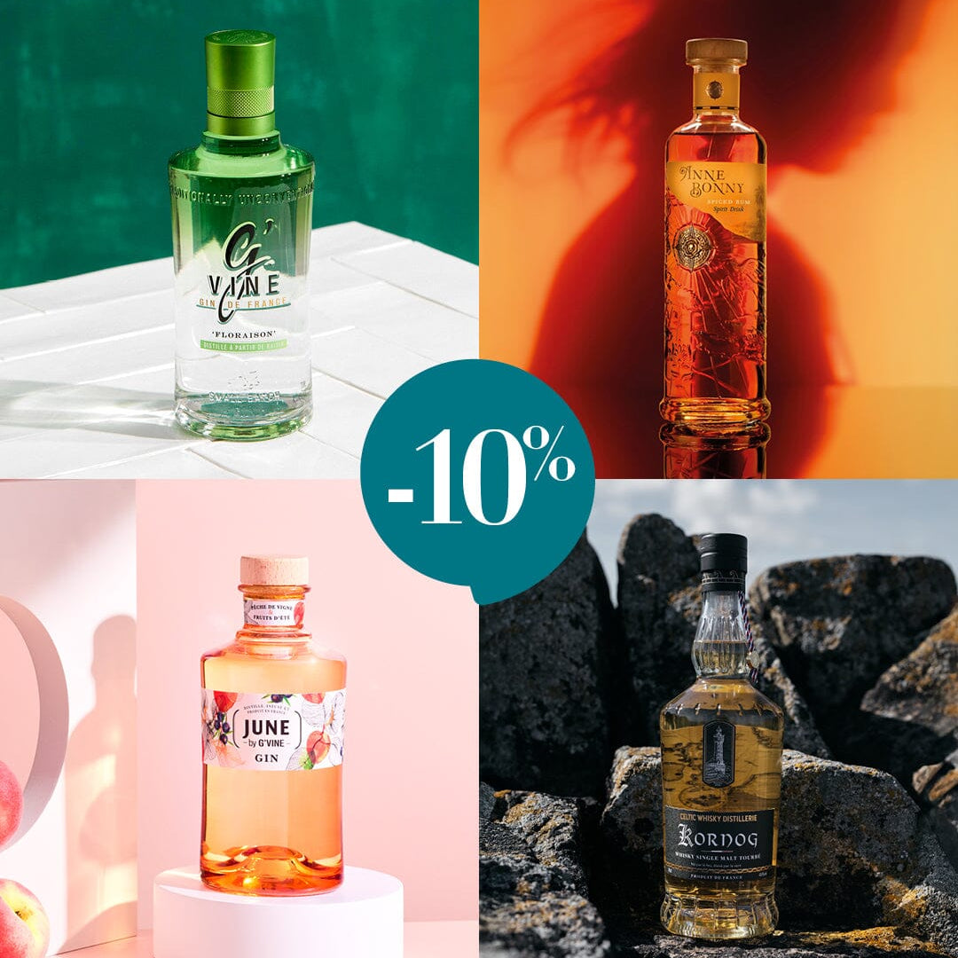 Offre G'Vine Gin, June, Anne Bonny™ Spiced Rum et Kornog à -10% Gin Maison Villevert