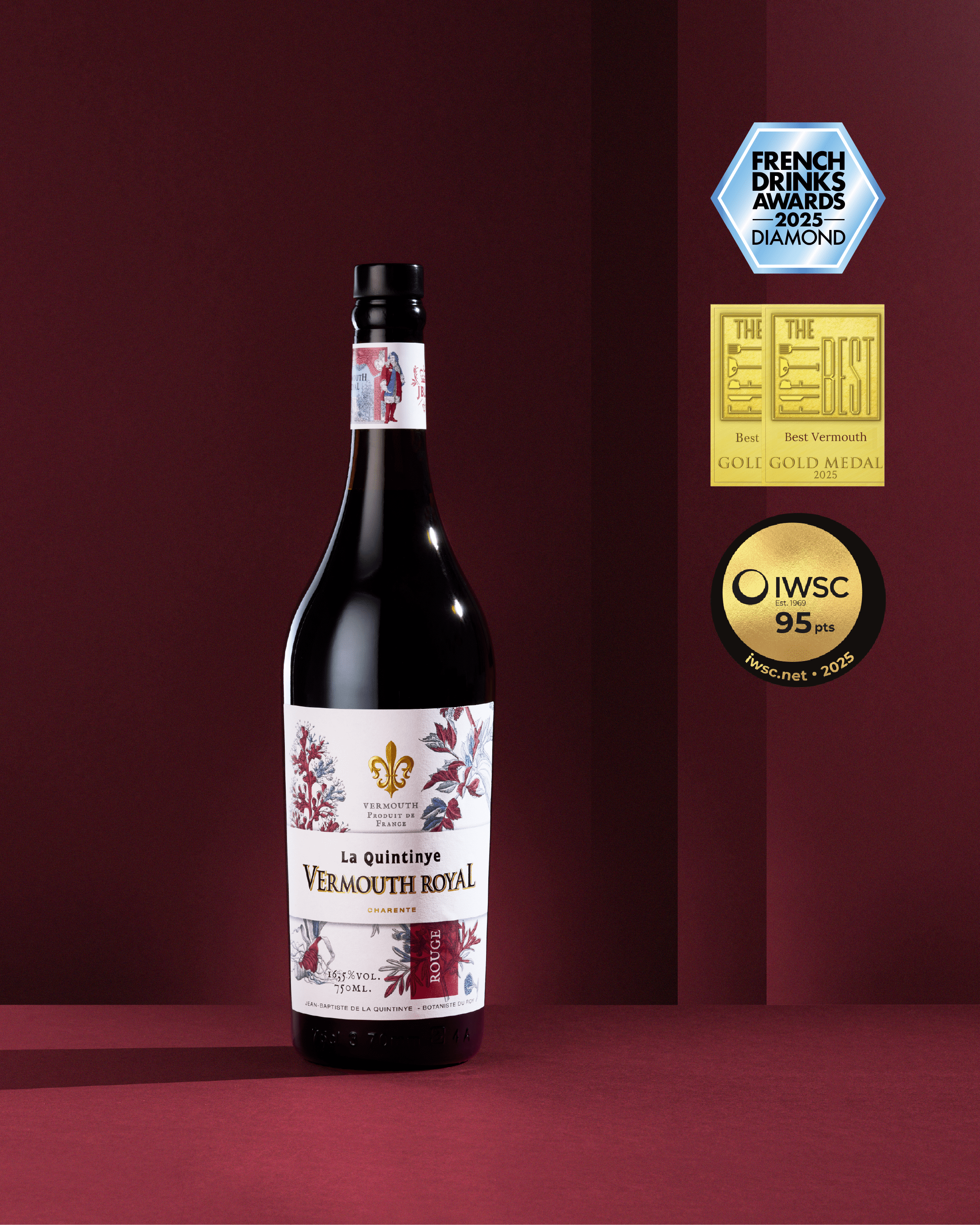 La Quintinye Vermouth Royal Rouge - 75cl Vermouth Maison Villevert 